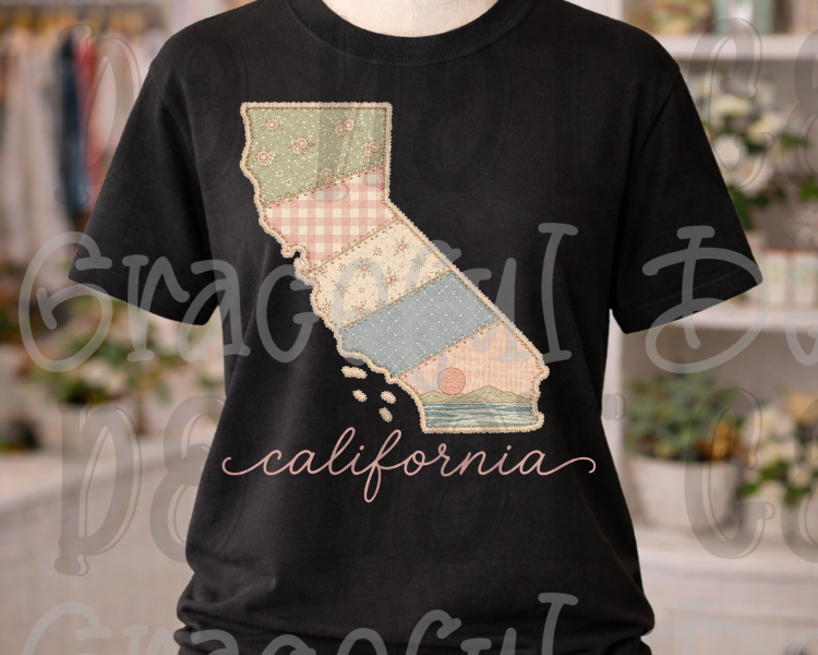 Faux Embroidery Patchwork States Collection
