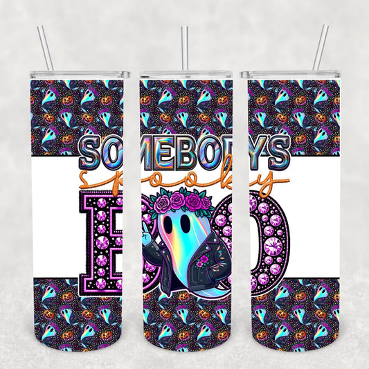 Holographic Somebody's Spooky Boo 20 oz Skinny Sublimation Tumbler