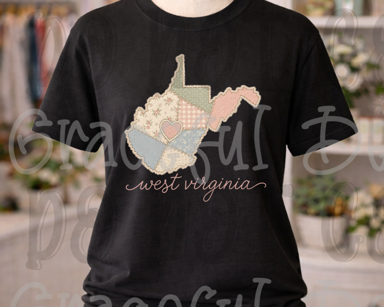 Faux Embroidery Patchwork States Collection
