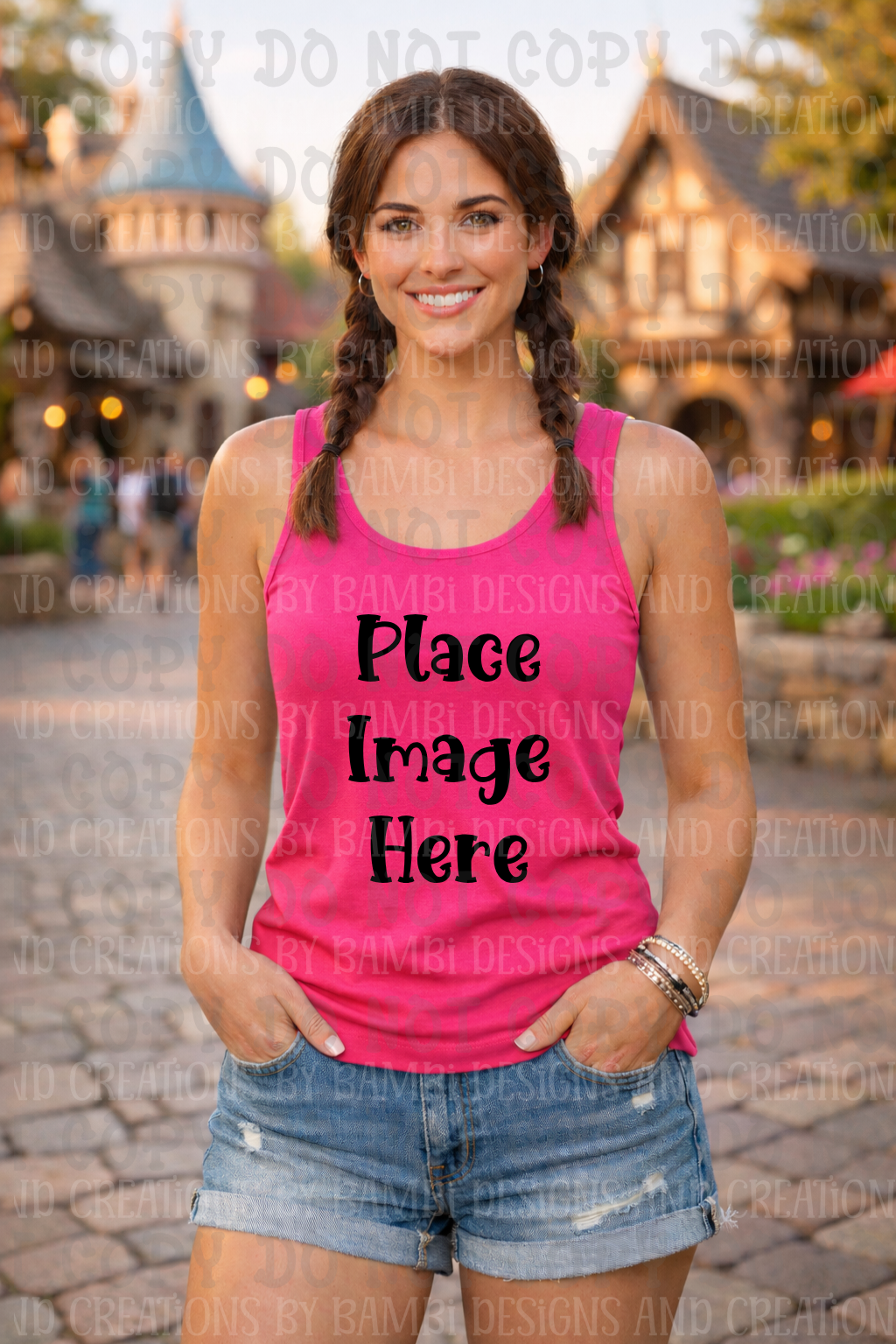 Variety of Theme Park Gildan Tank Top Apparel Mock Ups