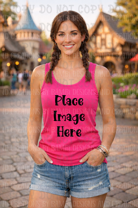Variety of Theme Park Gildan Tank Top Apparel Mock Ups