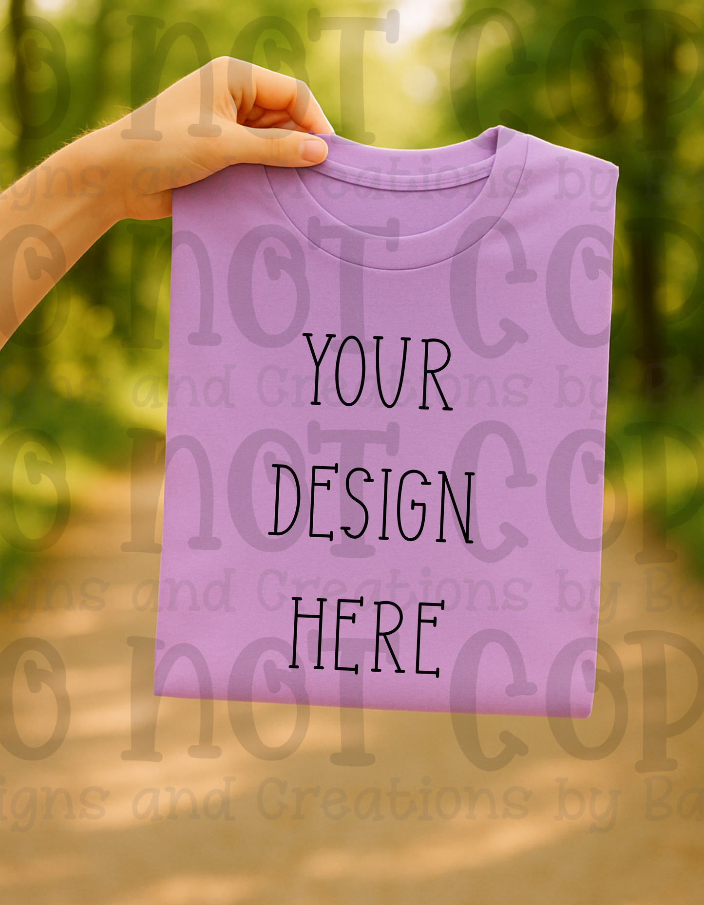 Lifestyle with Road Holding Folded Tshirt Apparel Mock Ups