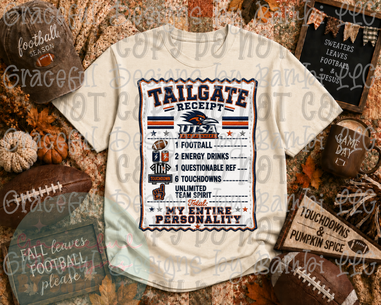 Faux Embroidery Tailgate Receipt College Collection