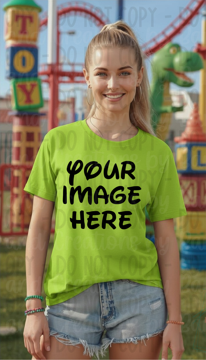 Toy Themed Park Gildan Apparel Mock Ups
