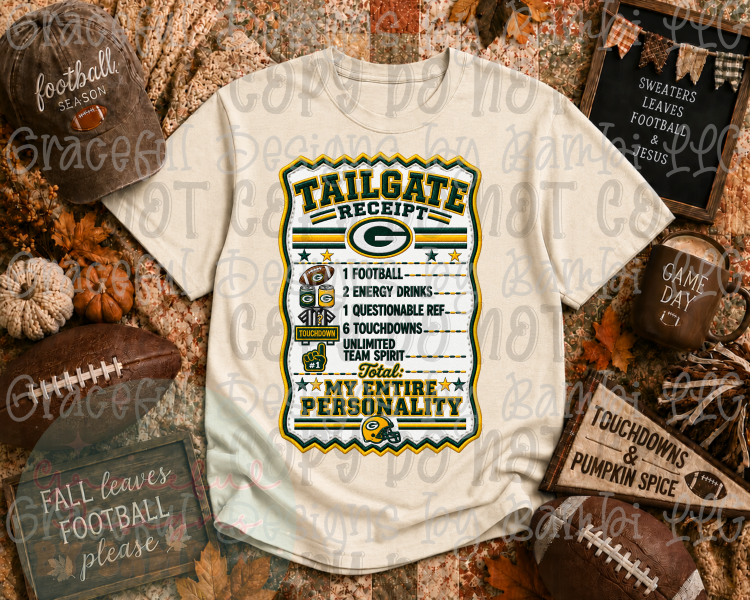 Faux Embroidery Tailgate Receipt Football Collection