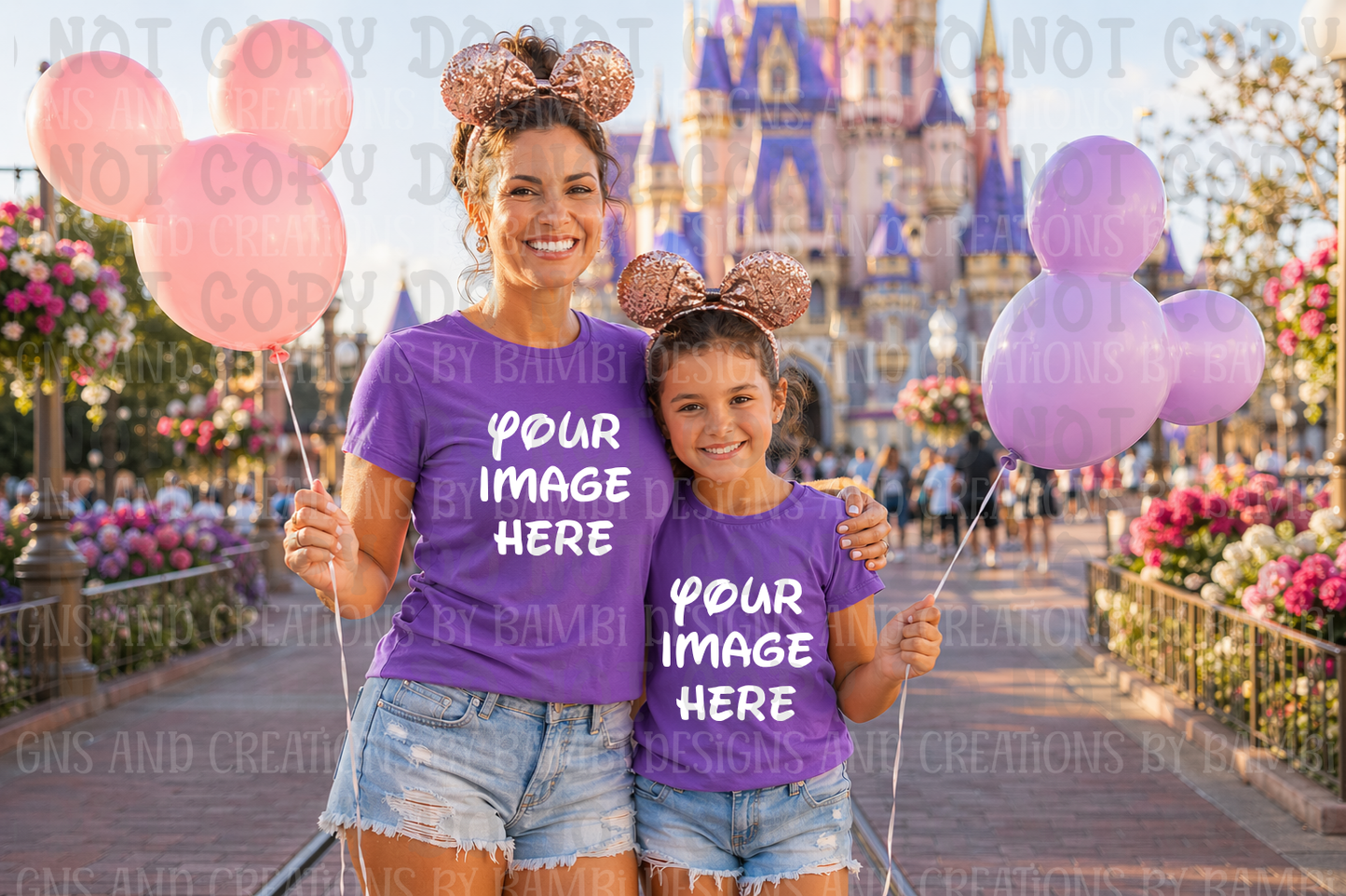 Disney Princess- Mommy and Me Gildan Apparel Mock Ups