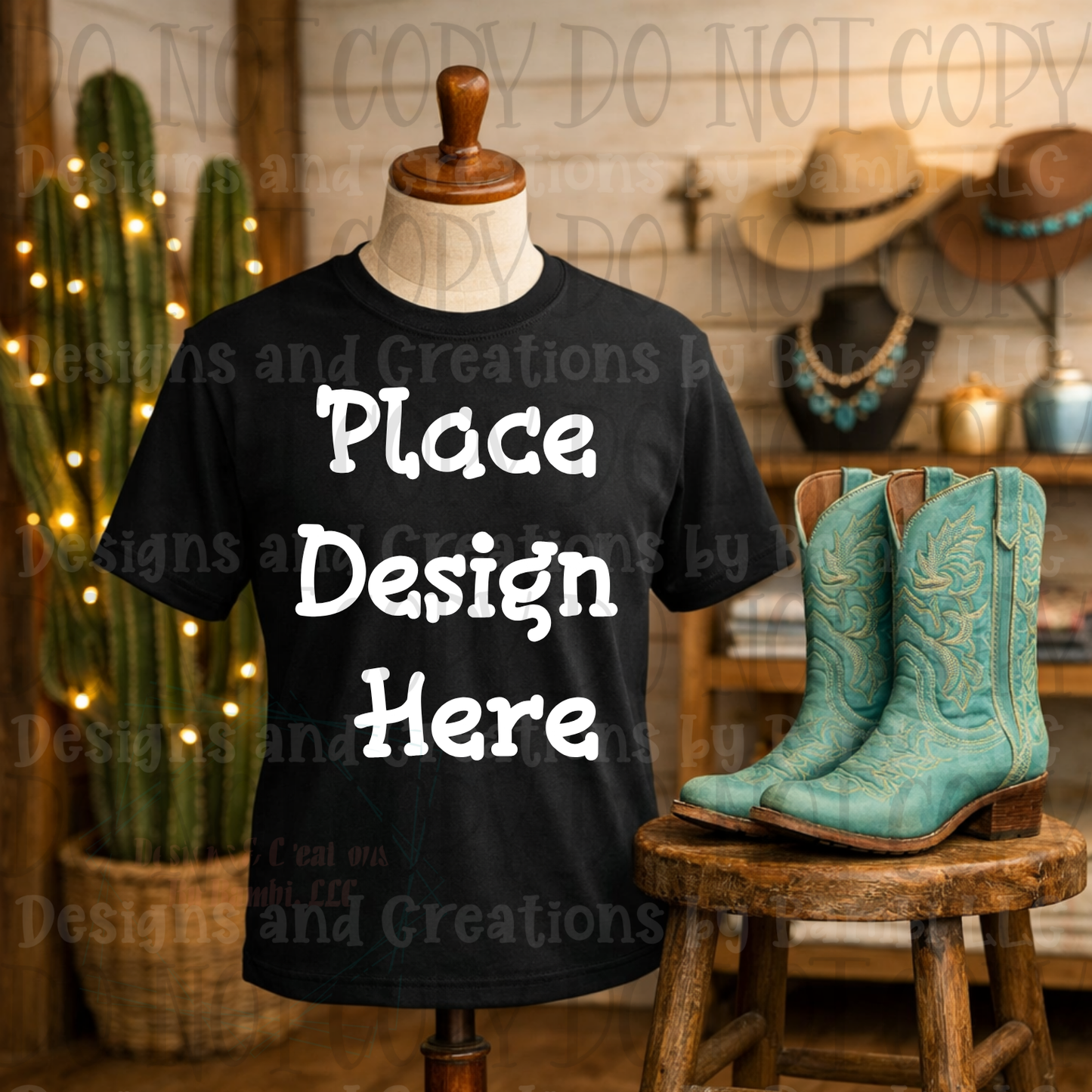 Variety of Western Style Themes and Scene Apparel Mock Ups (Various Brands)