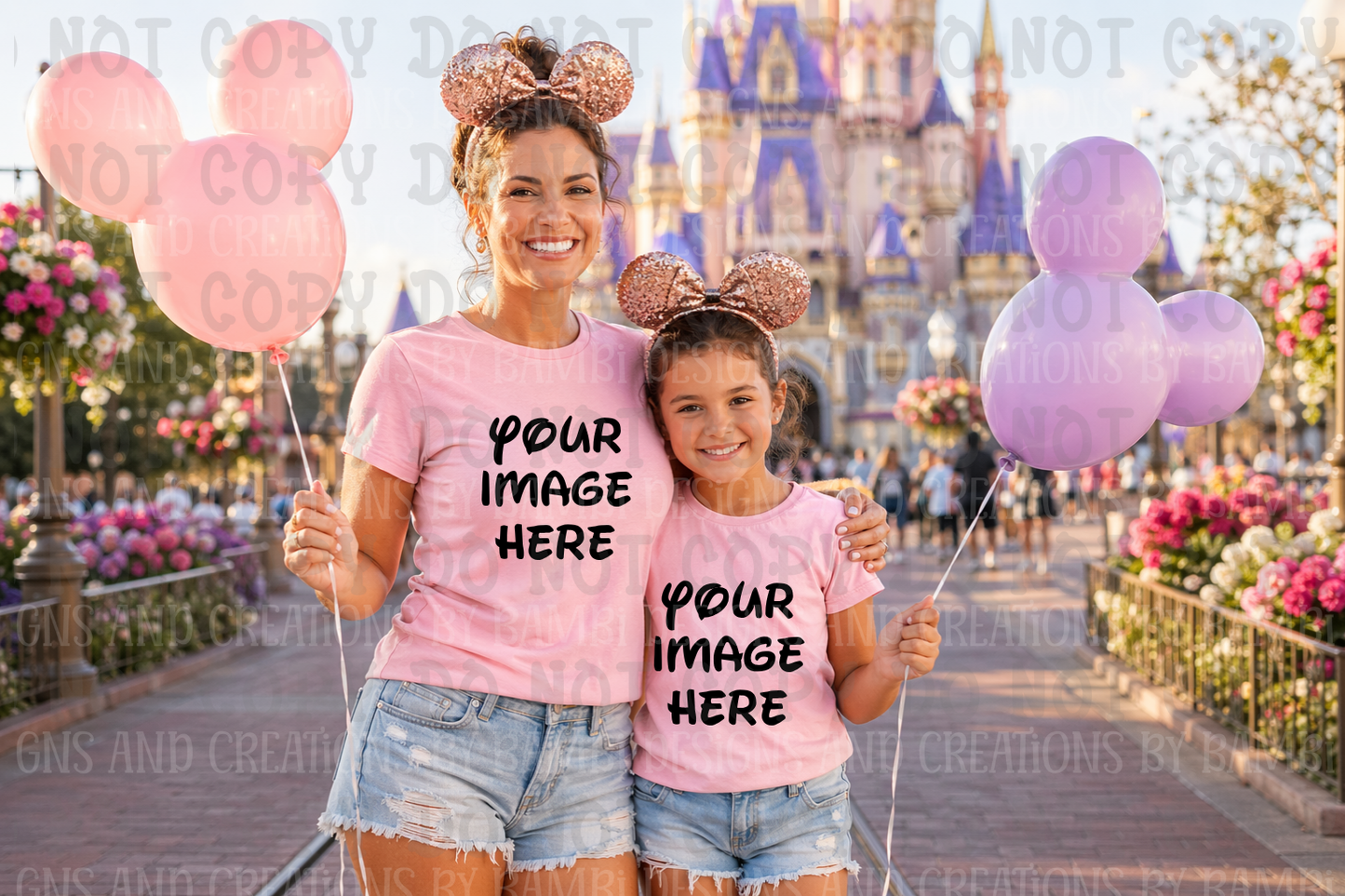 Disney Princess- Mommy and Me Gildan Apparel Mock Ups