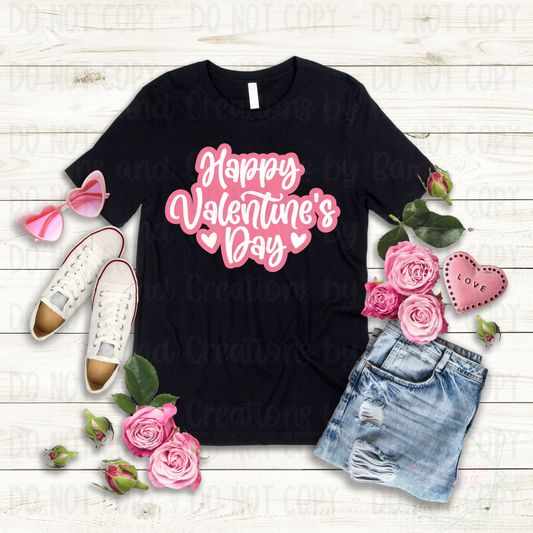 Happy Valentine's Day Pink/White Font