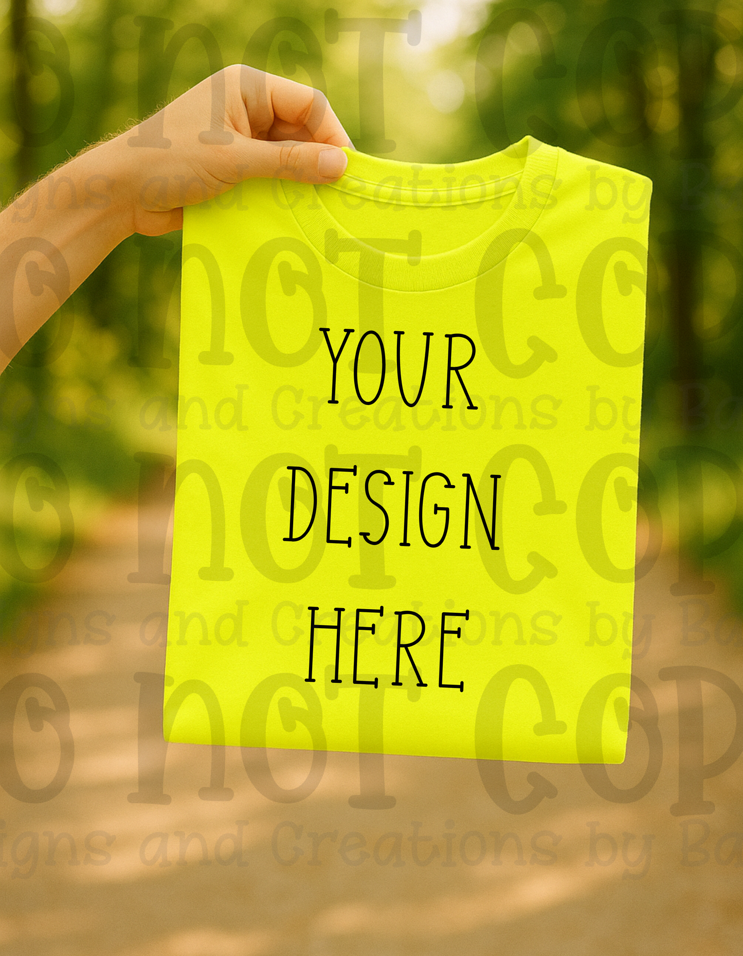 Lifestyle with Road Holding Folded Tshirt Apparel Mock Ups