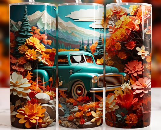 Oh Take me to the Mountains with Blue Vintage 20 oz Skinny Sublimation Tumbler
