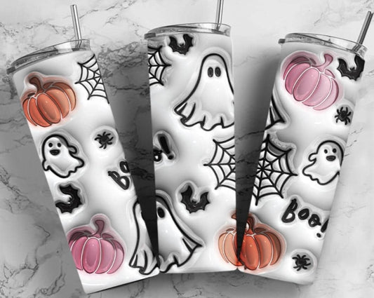 Boo Ghost Halloween 20 oz Skinny Sublimation Tumbler