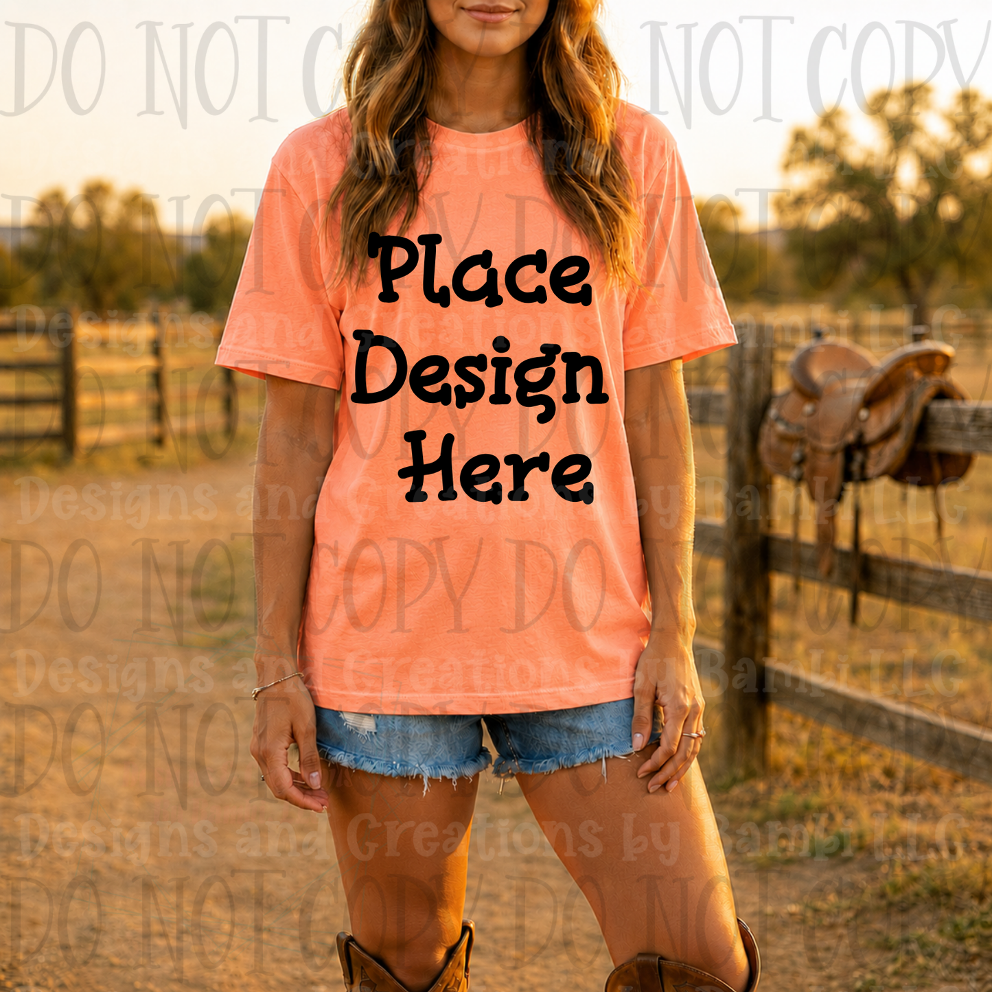 Variety of Western Style Themes and Scene Apparel Mock Ups (Various Brands)