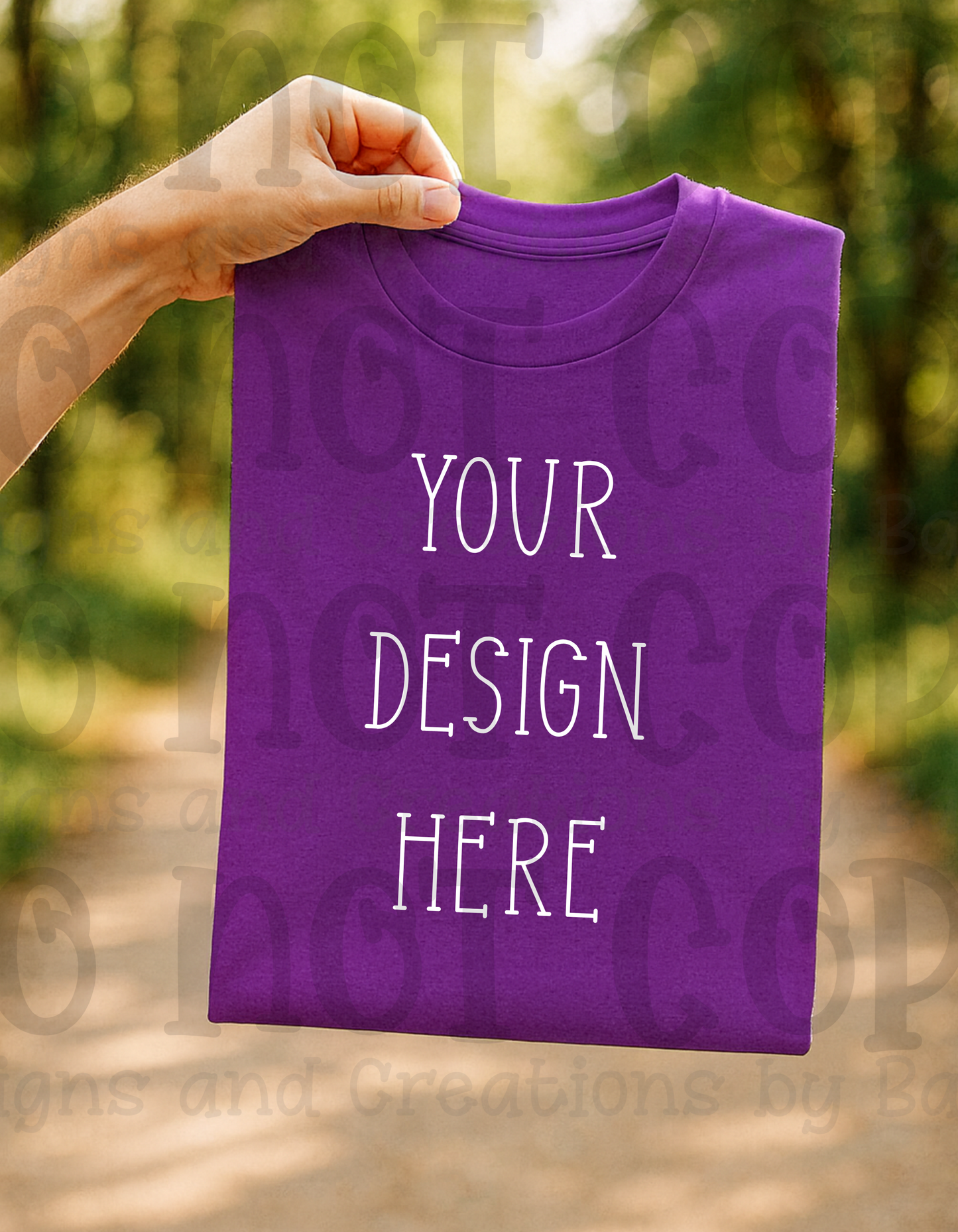 Lifestyle with Road Holding Folded Tshirt Apparel Mock Ups