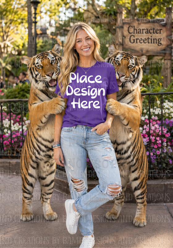 Theme Park with Animals Gildan Apparel Mock Ups