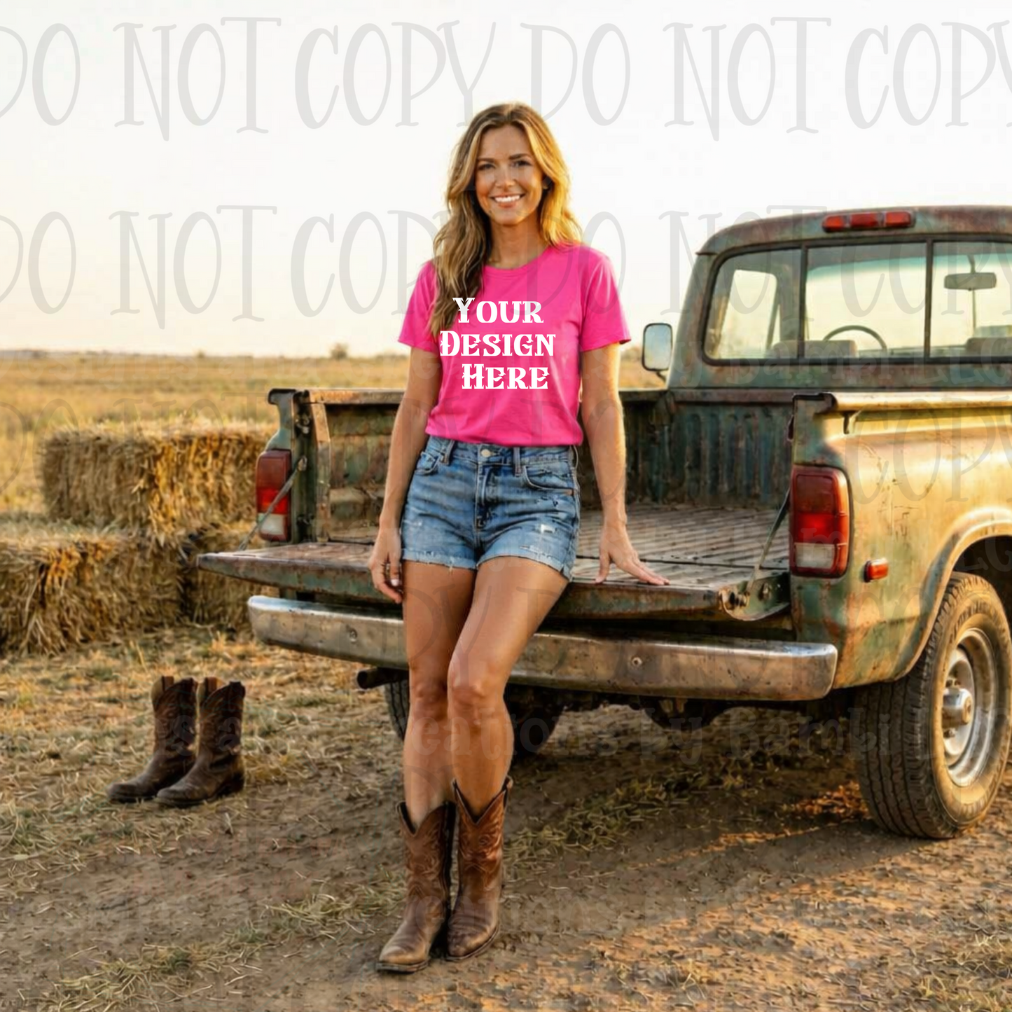 Western Mama with Truck Apparel Mock Ups (Bella Canvas and Gildan Brands)