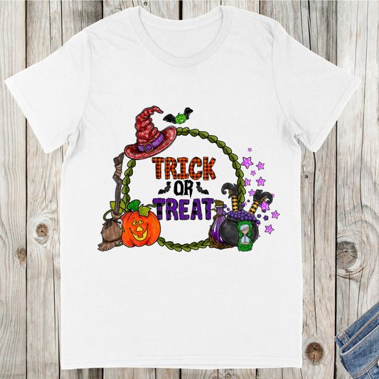 Trick or Treat with Witch Hat and Pumpkin