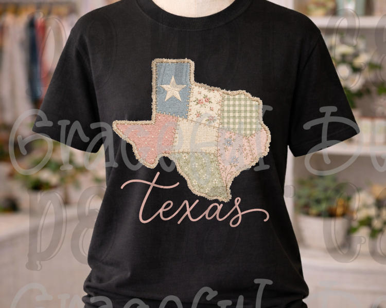 Faux Embroidery Patchwork States Collection