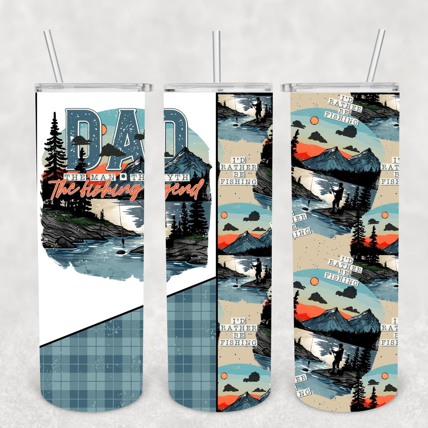 Dad- The Fishing Legend 20 oz Skinny Sublimation Tumbler
