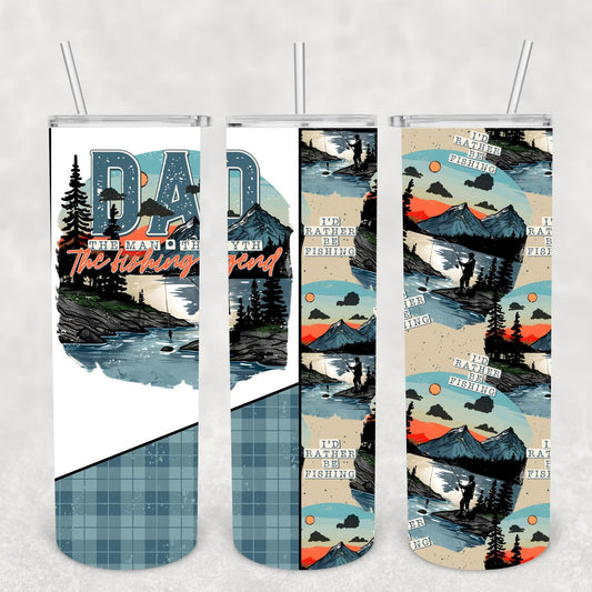 Dad- The Fishing Legend 20 oz Skinny Sublimation Tumbler