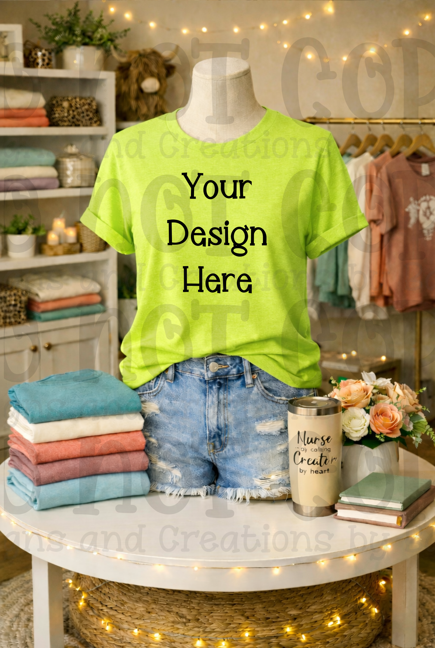 Boutique Mannequin Boho Themed Tshirt Apparel Mock Ups