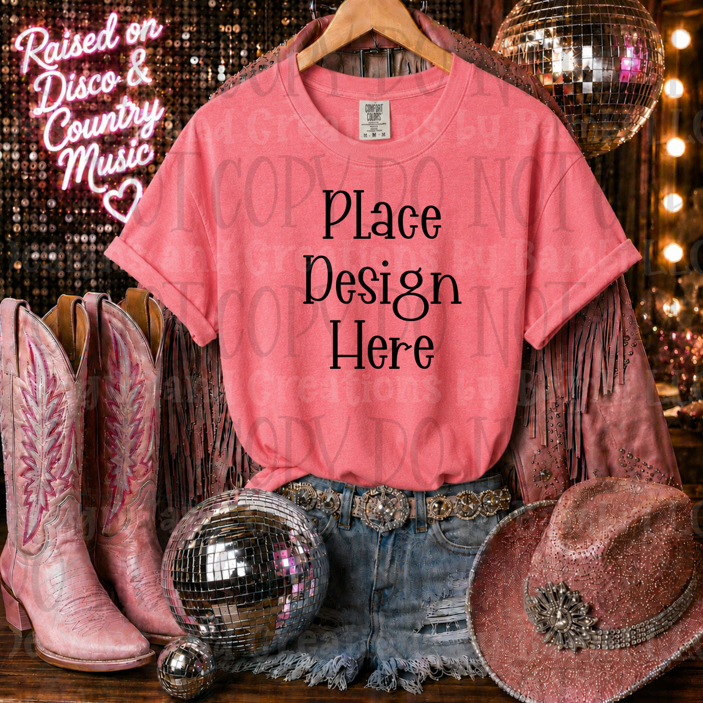 Pink Glam Western Apparel Mock Ups (Bella Canvas, Comfort Color, and Gildan Brand)