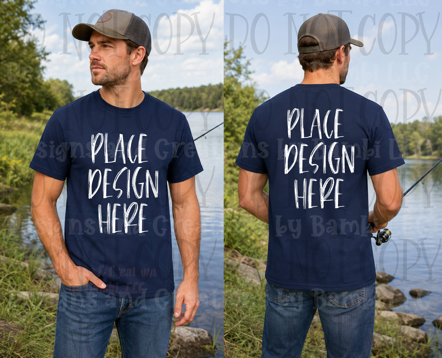 Variety of Father's Day Scene Apparel Mock Ups (Gildan Brand Only)