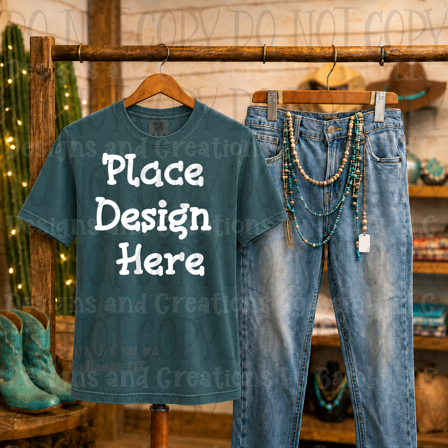 Variety of Western Style Themes and Scene Apparel Mock Ups (Various Brands)