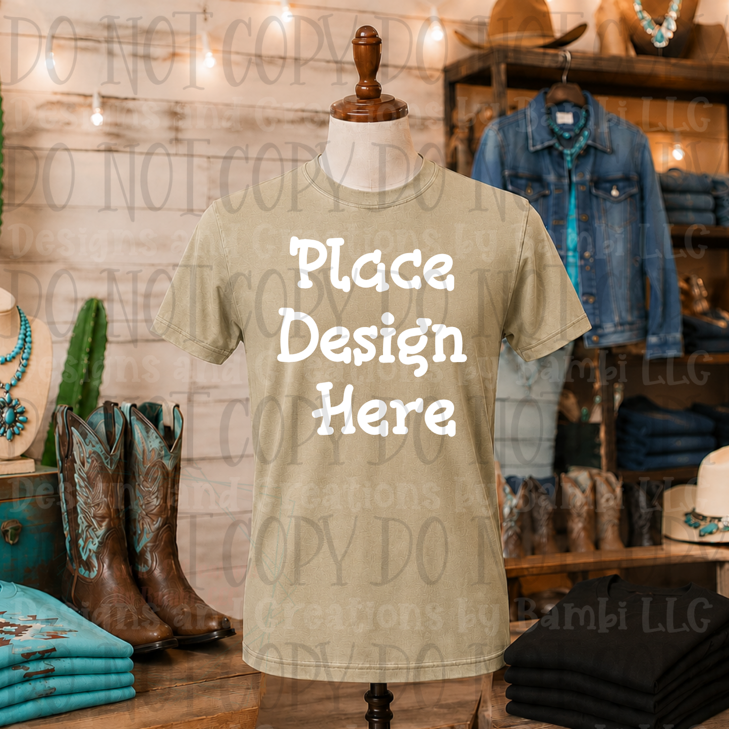 Variety of Western Style Themes and Scene Apparel Mock Ups (Various Brands)