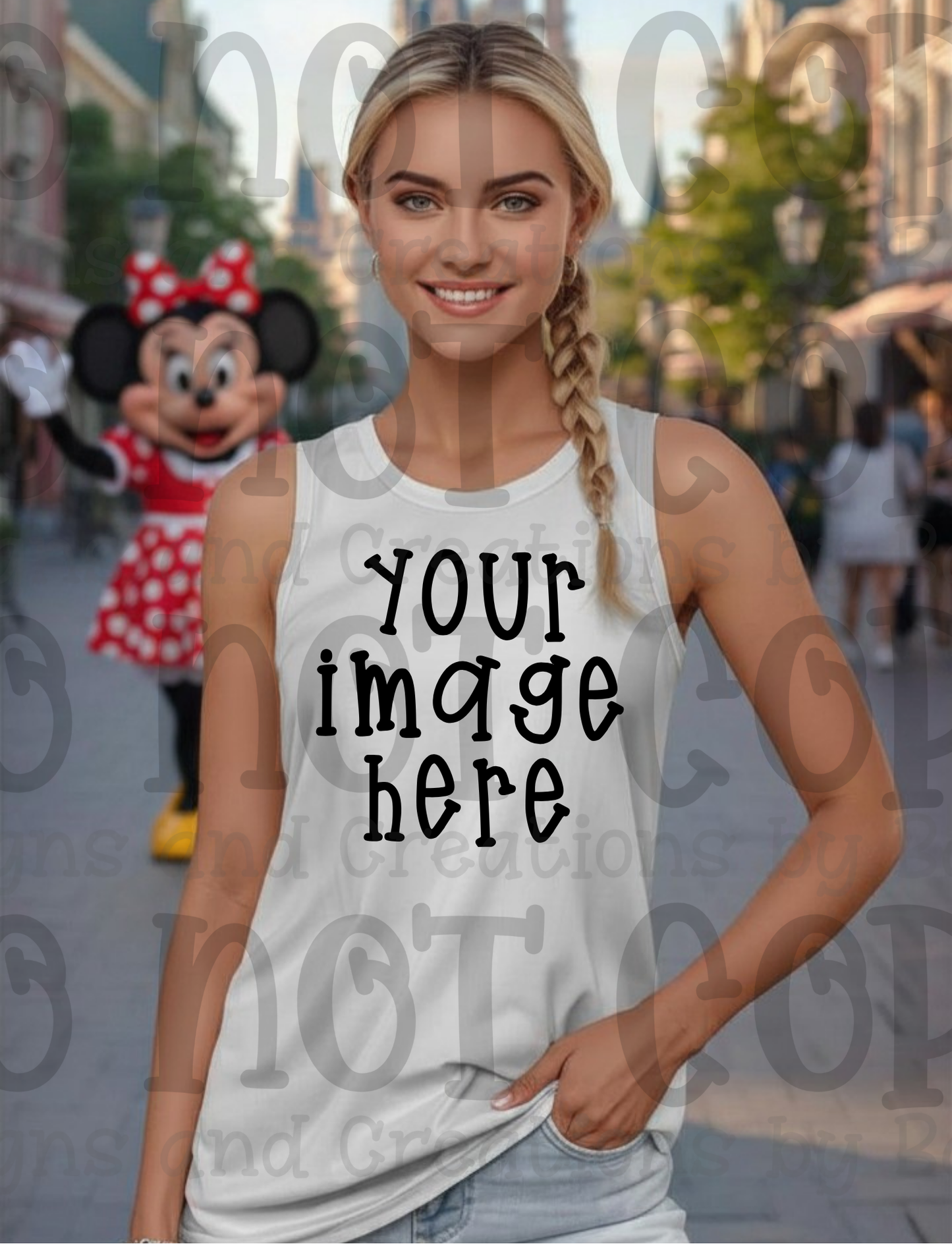 Disney Theme Park with Mouse Apparel Mock Ups