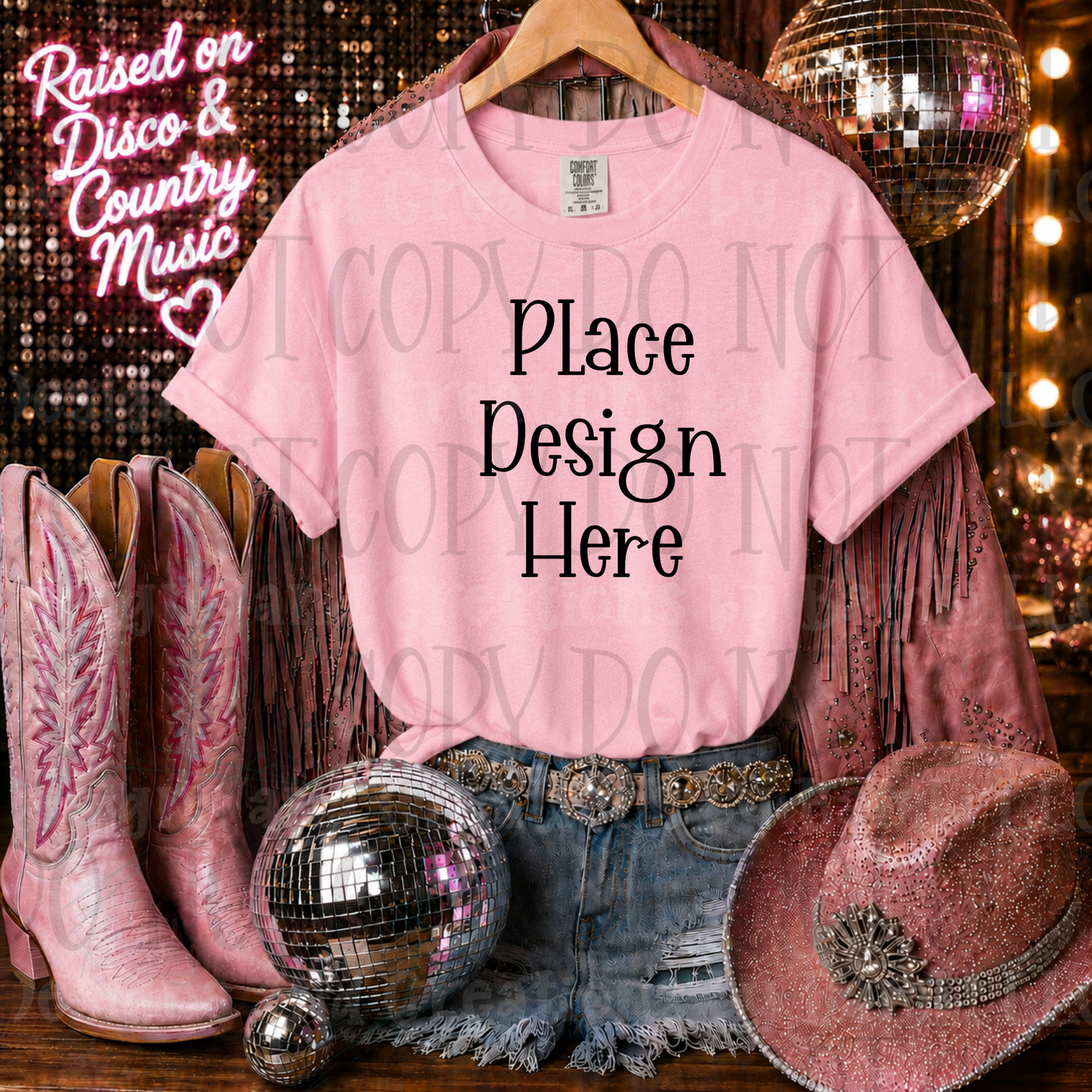 Pink Glam Western Apparel Mock Ups (Bella Canvas, Comfort Color, and Gildan Brand)