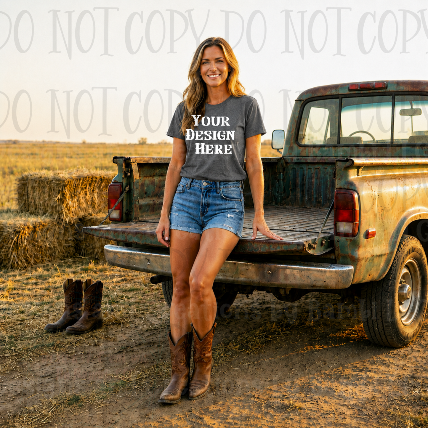 Western Mama with Truck Apparel Mock Ups (Bella Canvas and Gildan Brands)