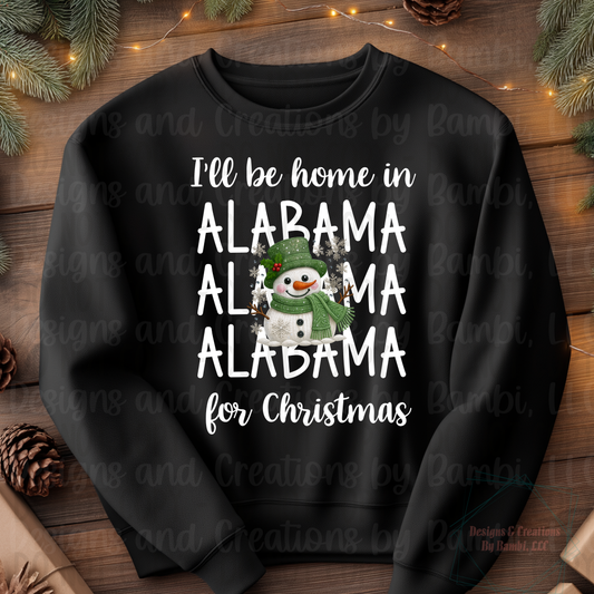 I'll Be Home In States Sage Snowman with White Font Digital Bundle
