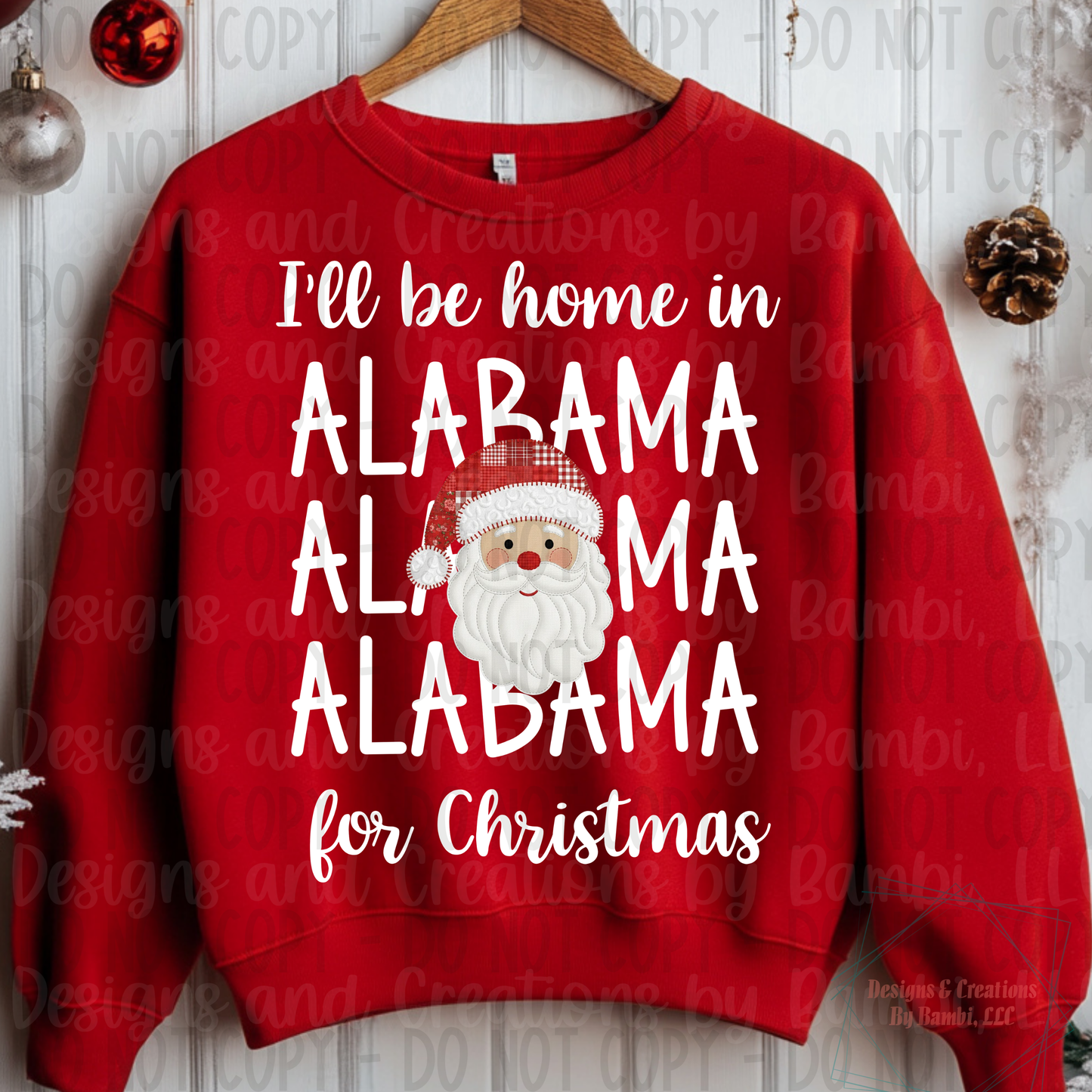 I'll Be Home in States Santa Face with White Font Digital Bundle