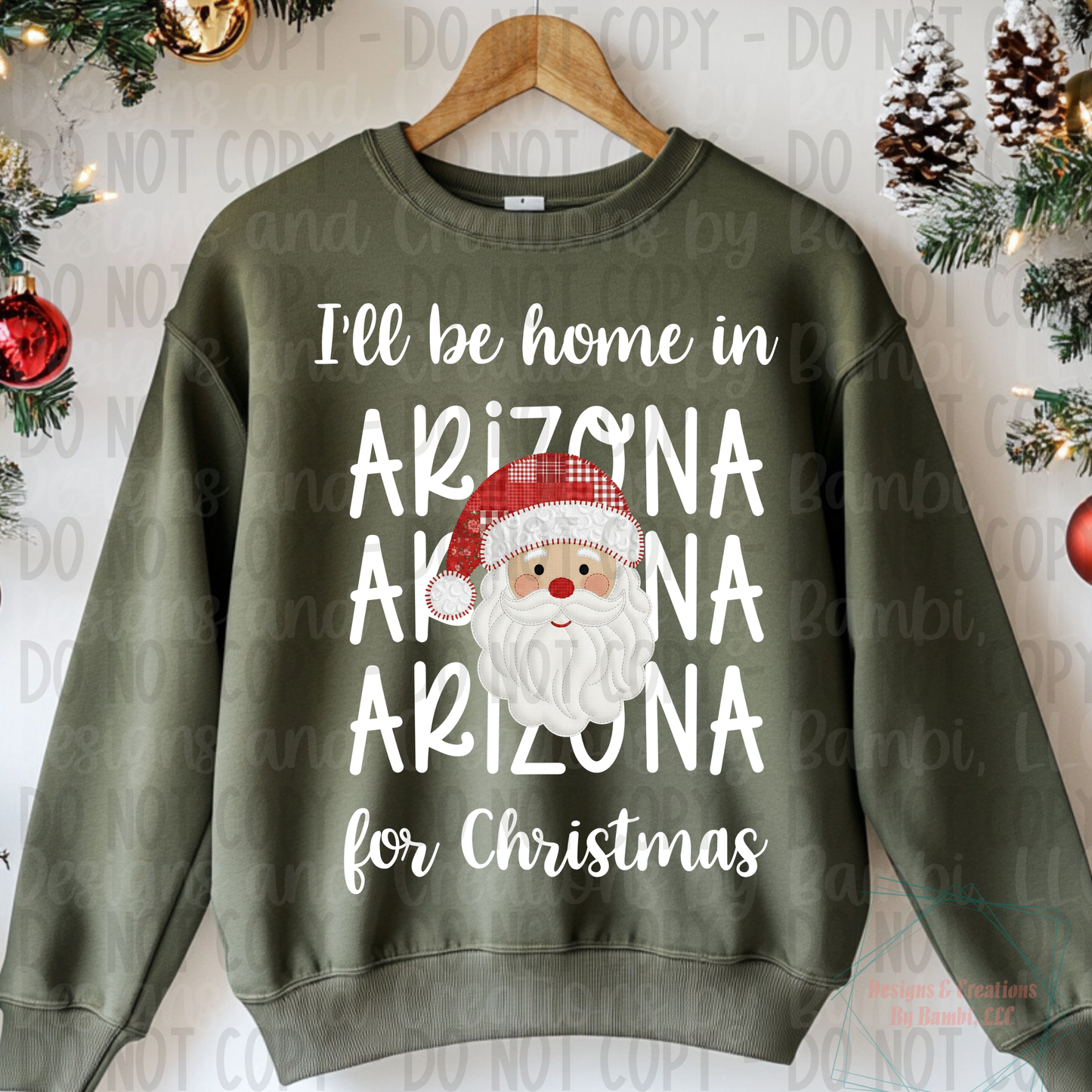 I'll Be Home in States Santa Face with White Font Digital Bundle