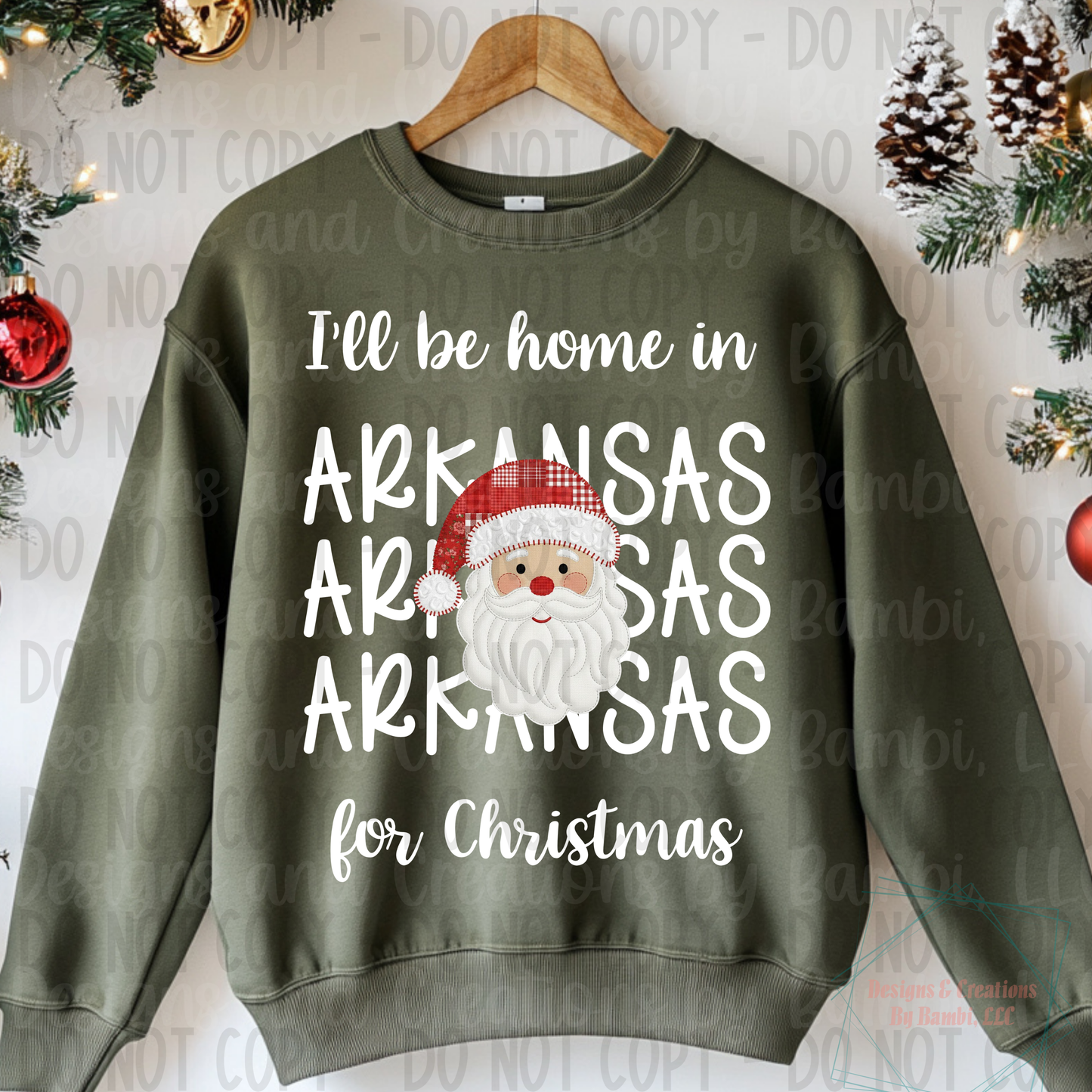 I'll Be Home in States Santa Face with White Font Digital Bundle