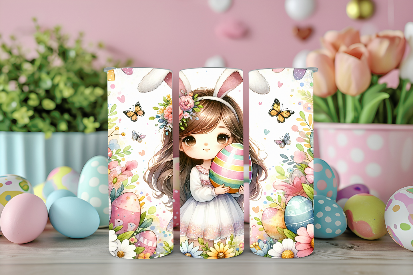 Adorable Easter Girl 20oz Sublimation Tumbler