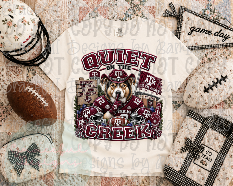Faux Embroidery Quiet on the Creek College Collection