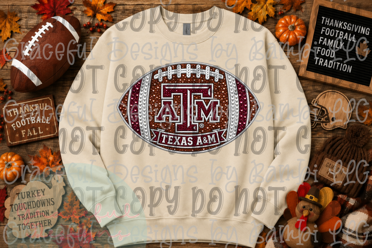 Faux Sequin Football Mascot Collection