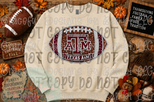 Faux Sequin Football Mascot Collection