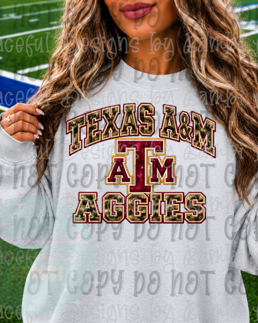 Faux Embroidery Mosaic-Camo Football Teams and Logo Collection
