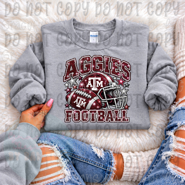 Faux Bling Embroidered Football Helmet Collection