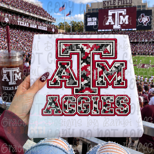 Faux Embroidered Football Team Mascots Collection