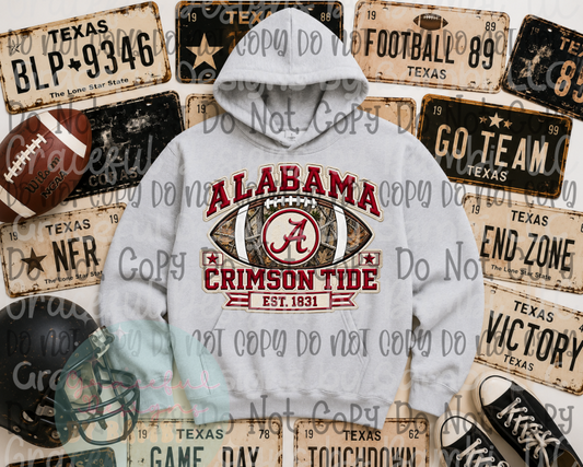Faux Embroidery Camo Football Collection