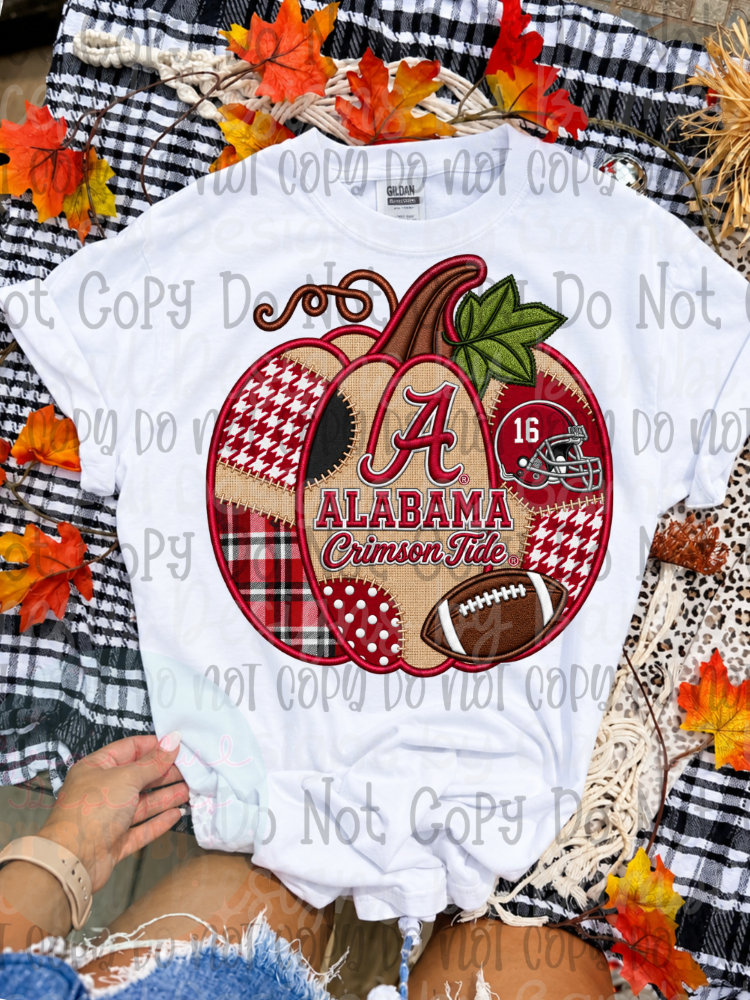 Faux Embroidery Pumpkin Football Collection