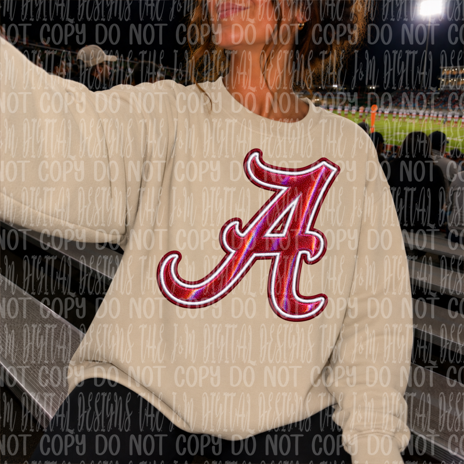Faux Holographic Mascot Logo College Collection