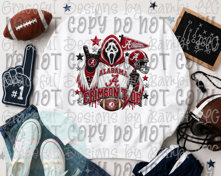 Faux Embroidery Spooky Football Collection