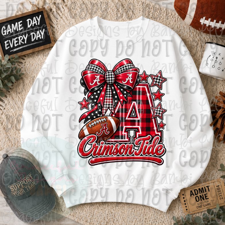 Faux Puff/Glitter Bow and Football Collection