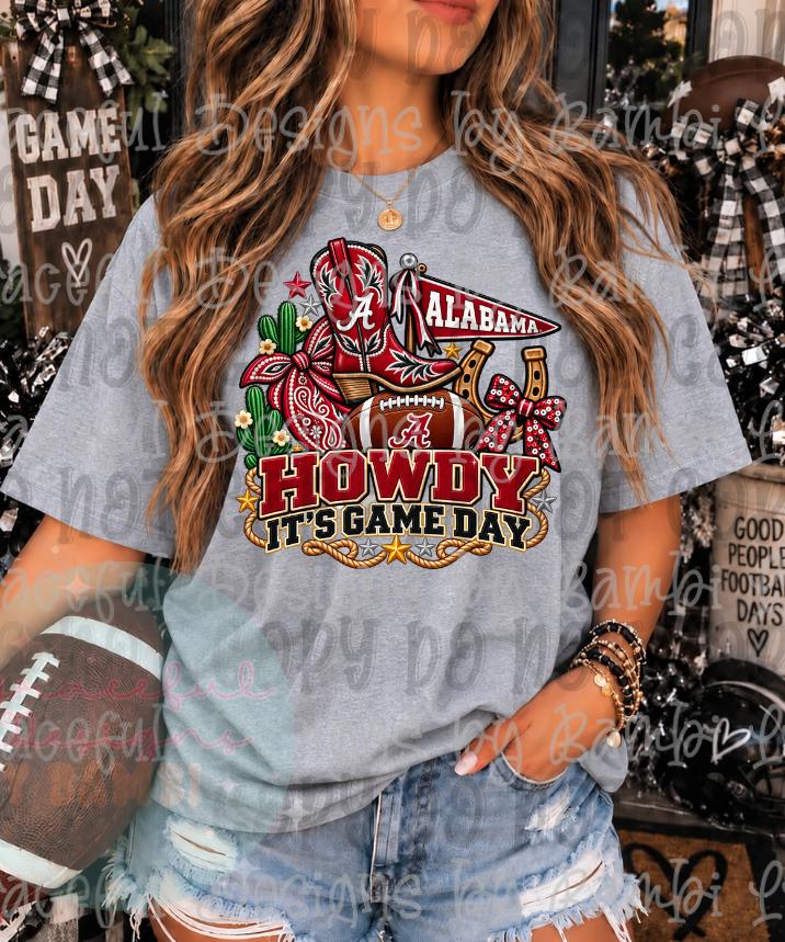 Faux Embroidery It's Game Day with Boot Football Collection