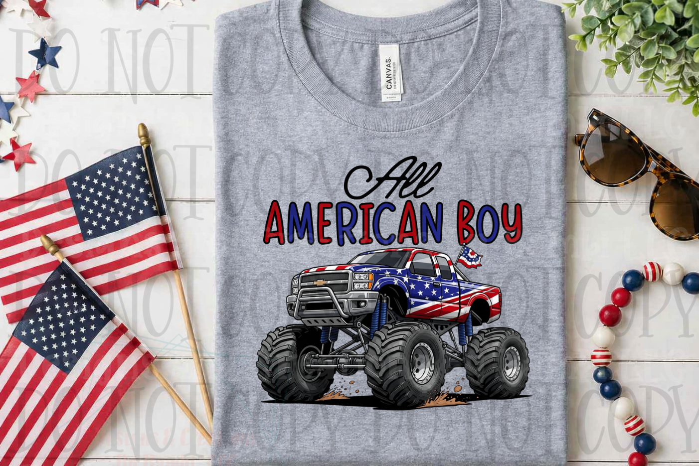 All American Boy with Truck